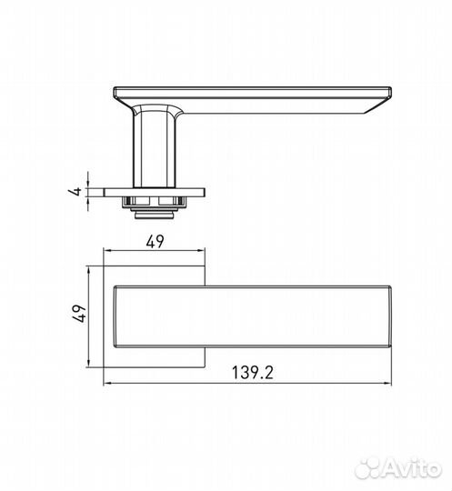 Ручка archie verge plano P.chrome, хром блестящий