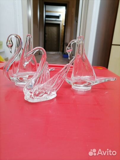 Лебедь хрустальный СССР-3 штуки