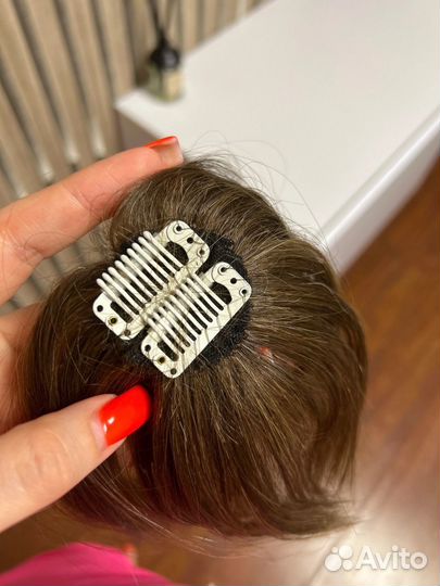 Накладная челка из натуральных волос