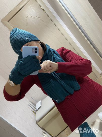 Зимний компоект adidas шапка шарф перчатки