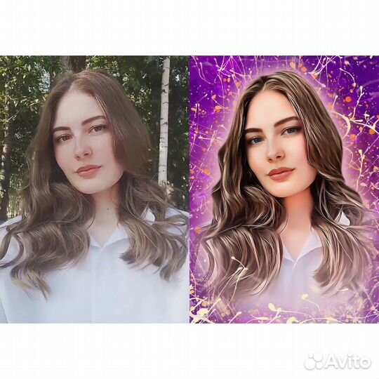 Дрим арт, печать на холсте, портрет по фото, шаржи