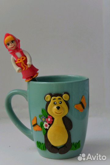 Кружка с декором из полимерной глины (комплект)