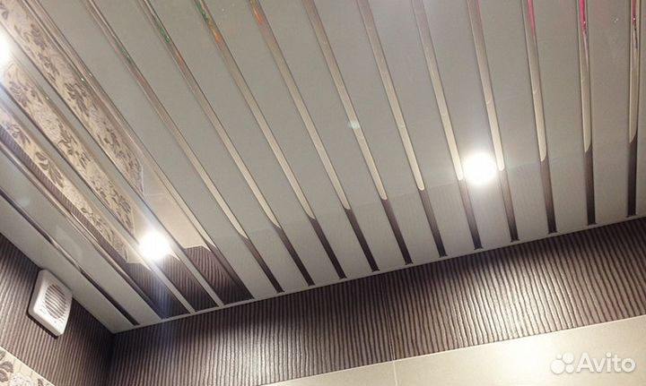 Потолки реечные подвесные алюминиевые
