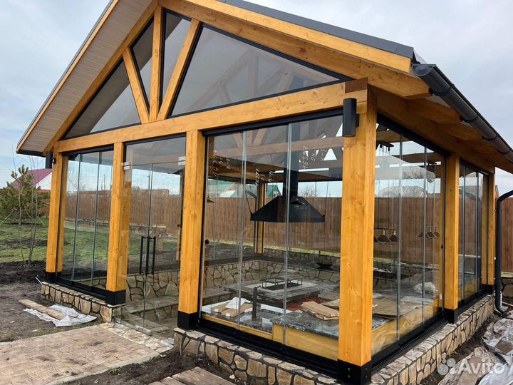 Витражное остекление/Безрамное остекление