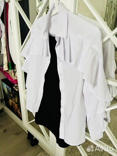 Блузка белая школьная для девочки 140-146