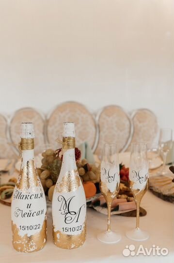 Свадебное шампанское, свадебные бокалы