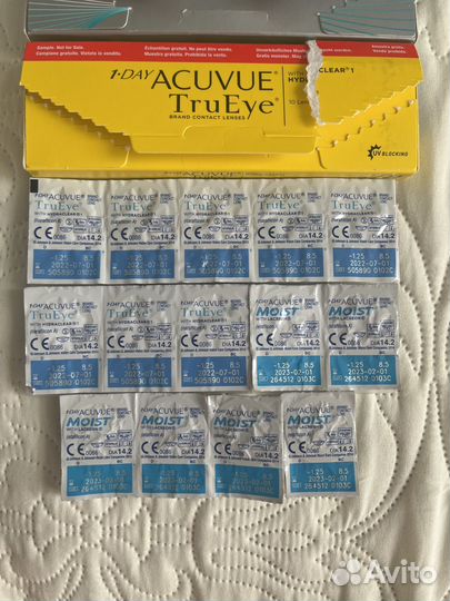 Линзы контактные однодневные -1,25