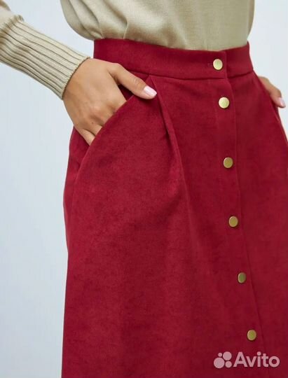 Вельветовая юбка миди