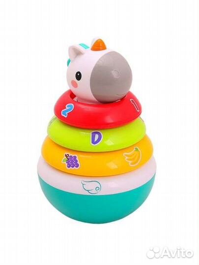 Hola: Развивающая неваляшка Единорог/ пирамидка