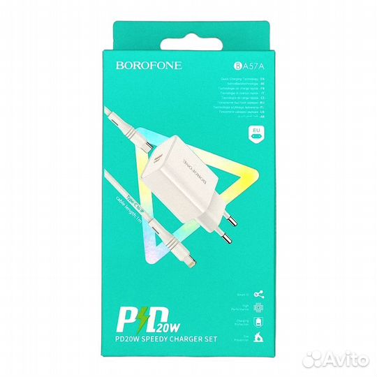 Зу Borofone BA57A USB-C + кабель Lightning