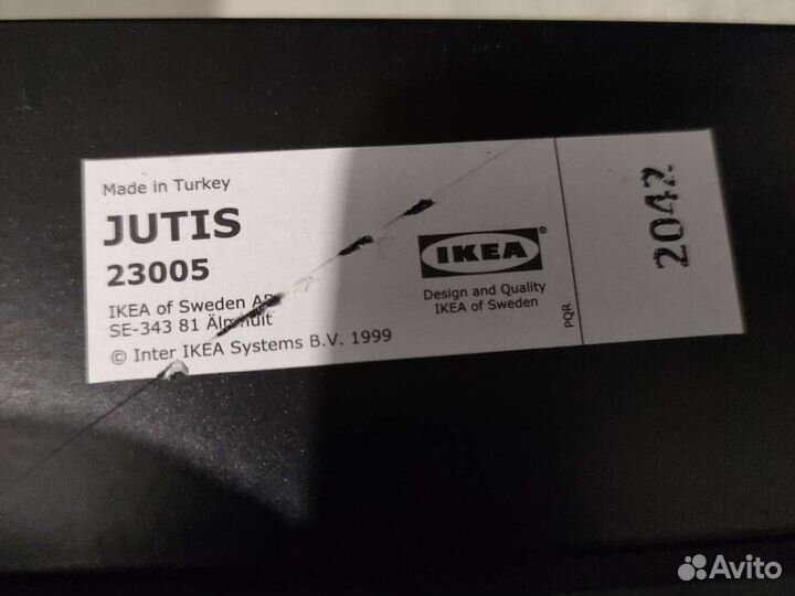 Ютис дверь икеа, стекло, черный, 30x100 см