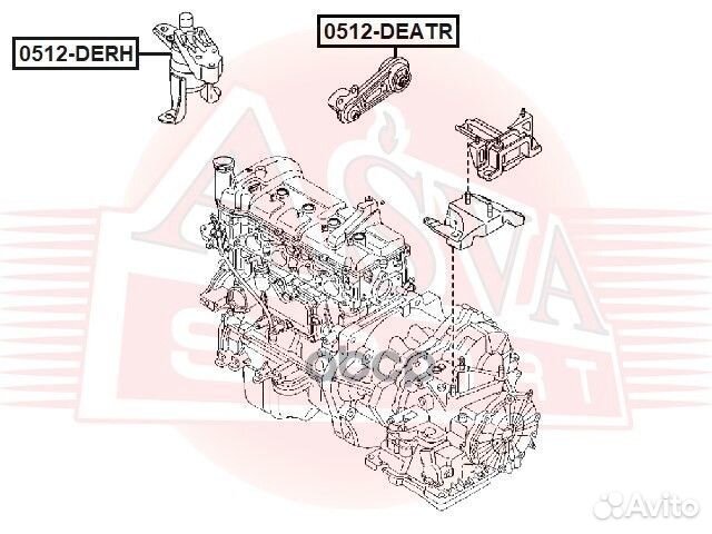 Подушка двигателя зад прав/лев mazda/ 2 DE