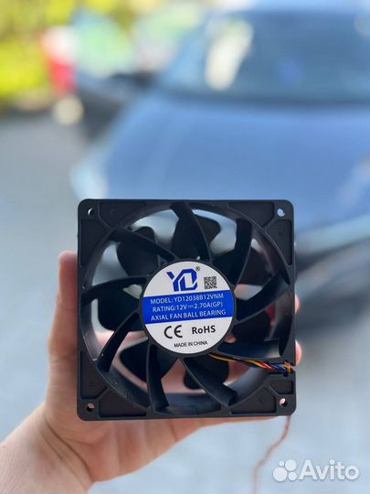 Вентилятор для асика asic s9,l3,s17 корпуса 120мм