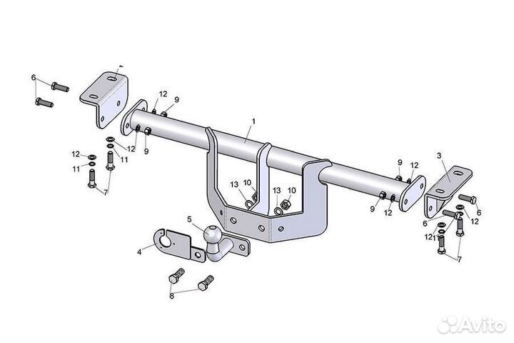 Фаркоп на Suzuki Grand Vitara (5 дверей) 2005-2016
