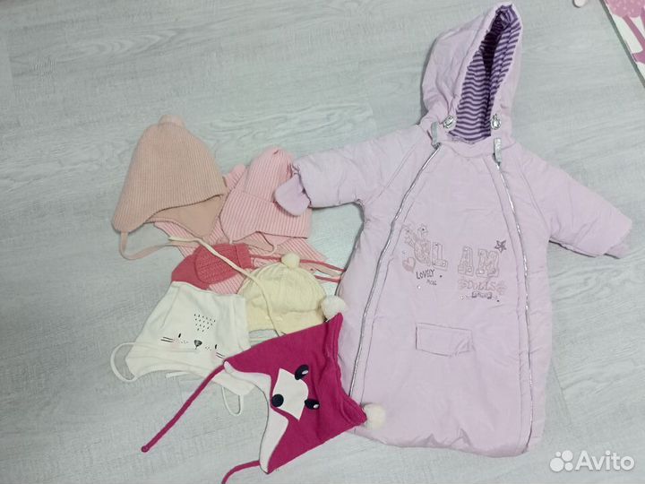 Теплые вещи пакетом на девочку 62-68