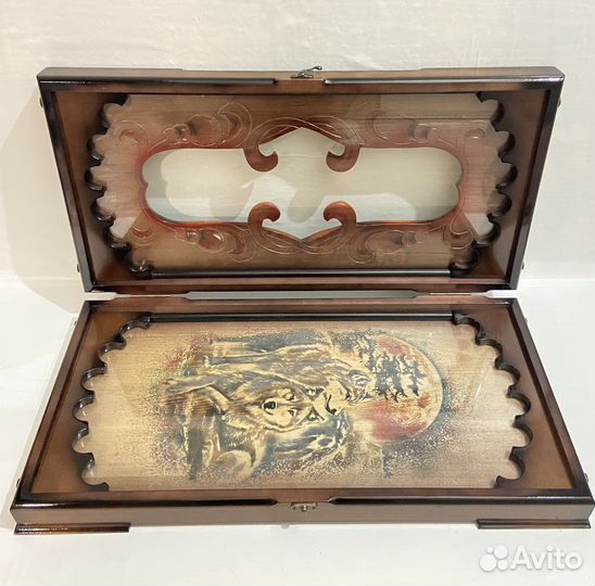 Нарды ручной работы со стеклом