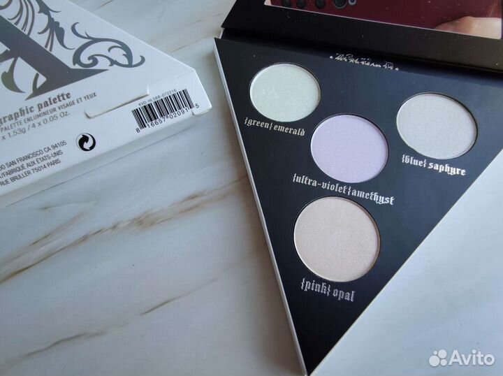 Палетка теней, хайлайтер kvd, Kat von d, Too Faced