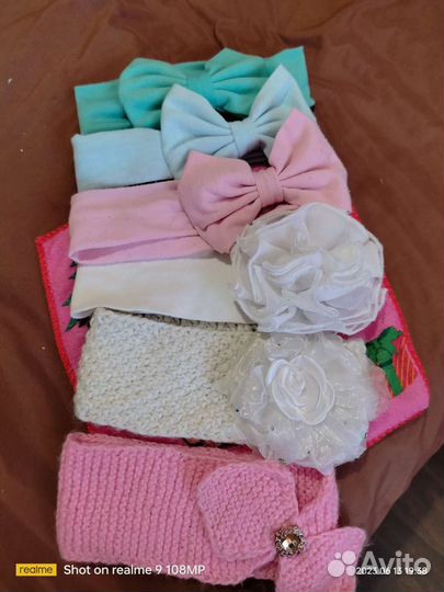 Повязка на голову для девочки с цветами