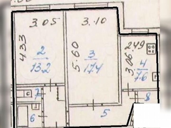 2-к. квартира, 66 м², 1/9 эт.