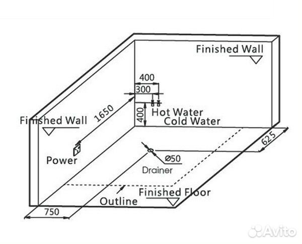 Гидромассажная ванна Gemy Face to You G9052-II B 186х151