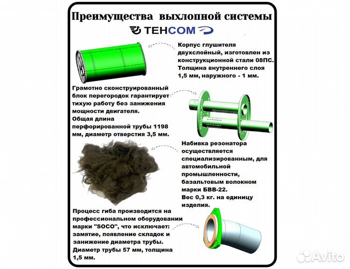 Резонатор УАЗ Буханка модель 2006-2013 сталь 08пс