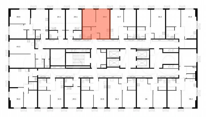 1-к. квартира, 34,4 м², 21/33 эт.