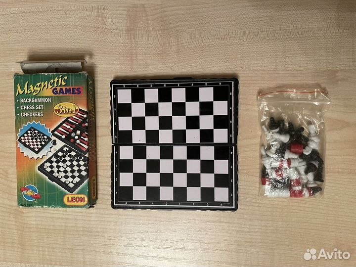Игры настольные 3 в1 (шашки, шахматы, нарды)