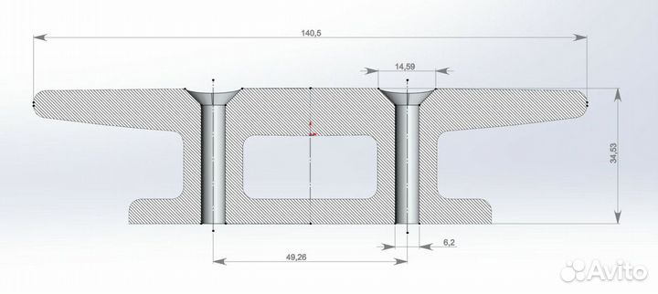 Утка швартовая 140мм (алюминий)