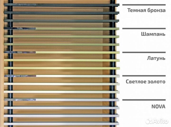 Решетки конвектора кзто Бриз Nova, цвет - латунь 3