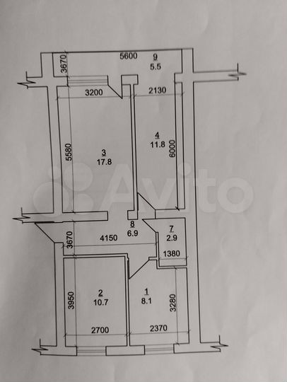 3-к. квартира, 58,2 м², 1/3 эт.