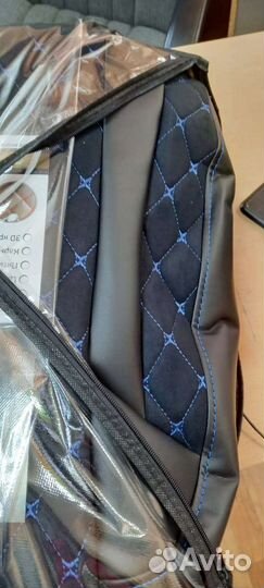 Чехлы nissan terrano чёрная алькантара с синем