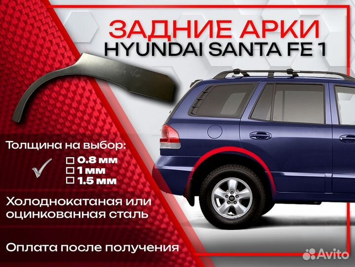Ремонтные арки задние на Hyundai Santa Fe I