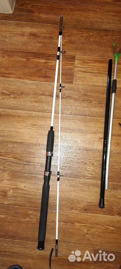 Спиннинг, катушка, удочка 4 нов, держатель, садок