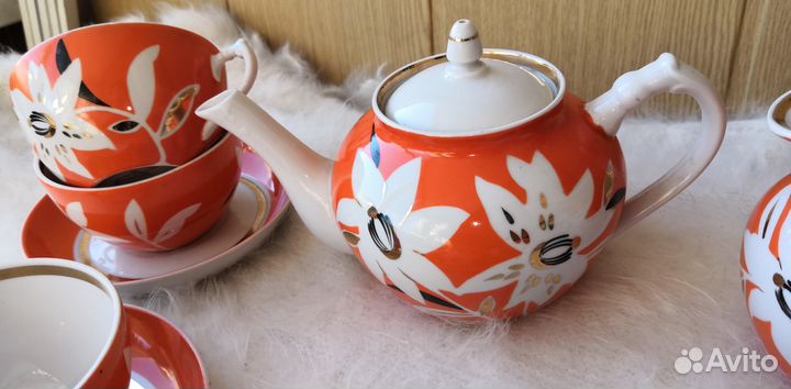 Сервиз дулево астры, польский яблоневый цвет липа