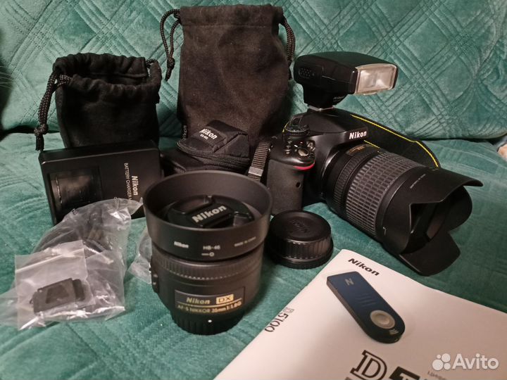 Nikon d5100 kit 18-105 + Nikkor 35 1.8 + SB-400