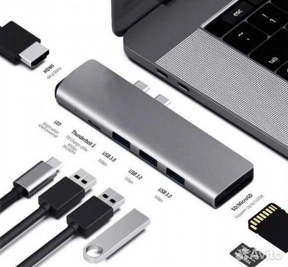 USB hub концентратор для Macbook
