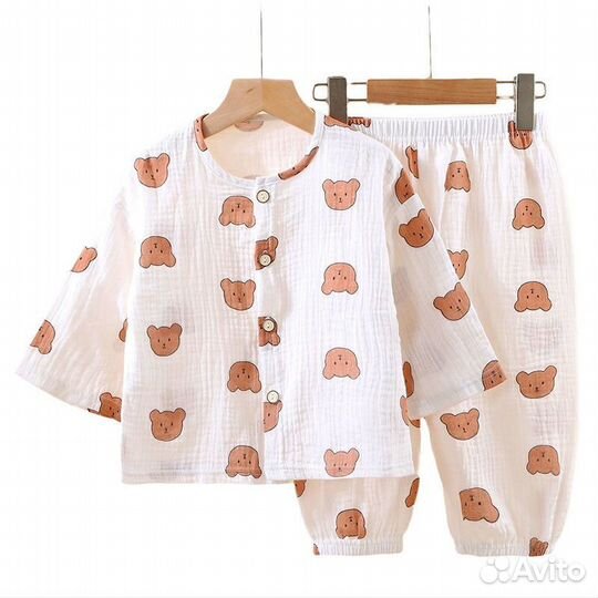 Пижама детская муслин новая 80-130
