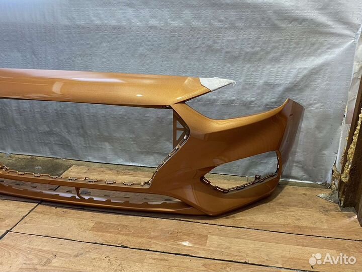 Бампер передний оранжевый Hyundai Solaris