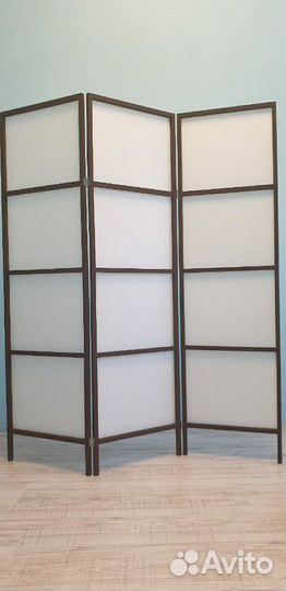 Ширма три створки Черный каркас