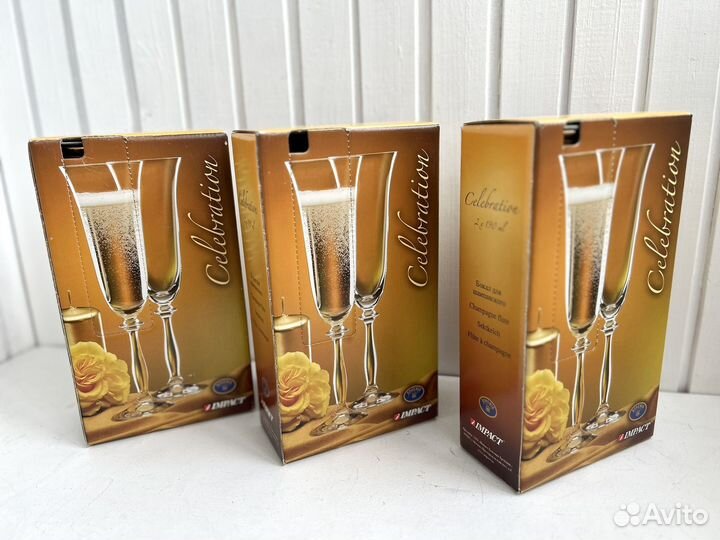 Бокалы для шампанского фужеры богемия