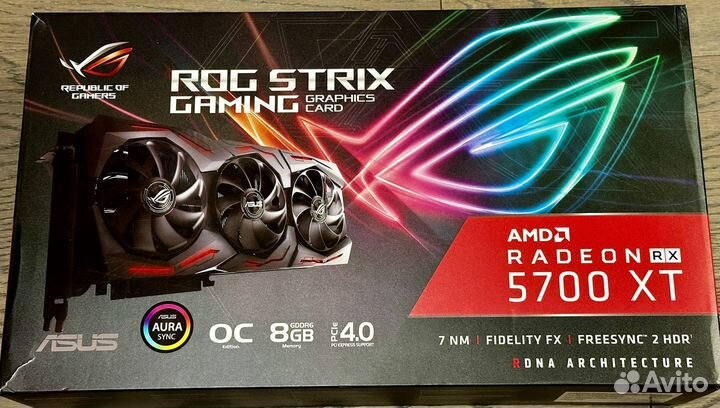 Asus strix gaming rx 5700 xt (с коробкой)