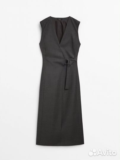 Платье серое massimo dutti шерсть S