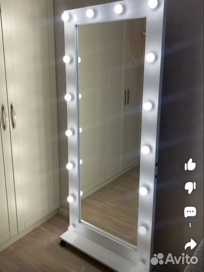 Гримерное зеркало с лампочками 182/75