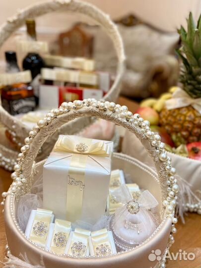 Свадебные корзины аренда/оформление подарков