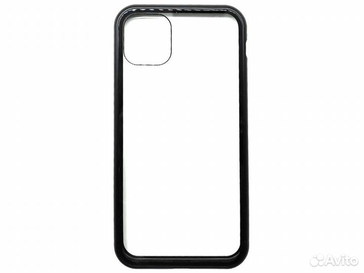 Чехол iPhone 11promax магнитн./закал.стекло черн