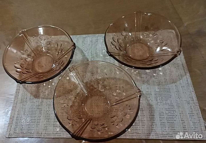 Ваза салатник карамельное стекло СССР