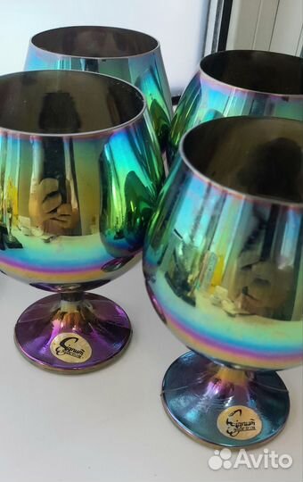 Бокалы радужные. Винтаж. Цена за всё