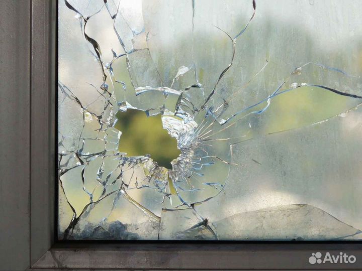 Ремонт окон, стеклопакет ударопрочный RAL6888