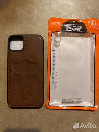 Чехол кожаный на iPhone 14 plus