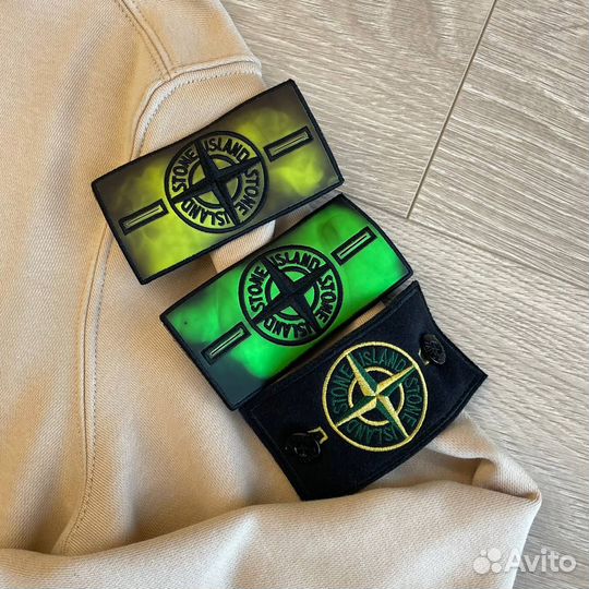 Зип-худи Stone Island + термопатч бежевый цвет